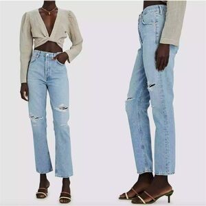 CITIZENS OF HUMANITY Charlotte Distressed High Rise Straight Leg Jean